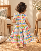 Little Rainbow Garden Gingham Dress