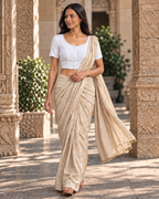 Classic White Short Sleeve Front Open Traditional Blouse