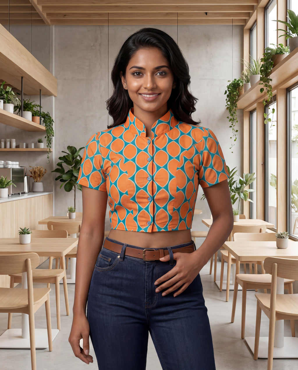Elana Tangerine Duality Wear Top
