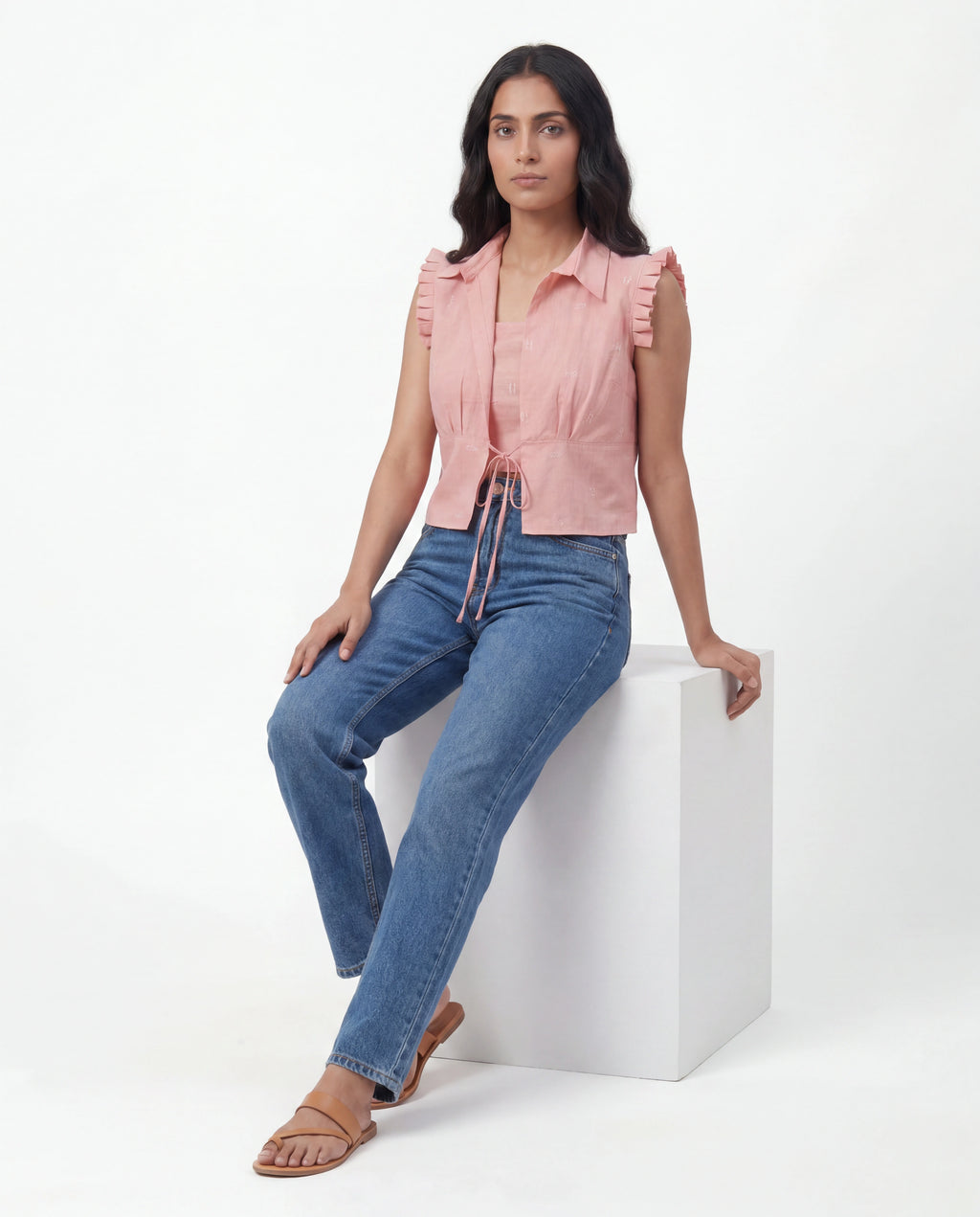 Rosé Veil Two-Piece Top Set