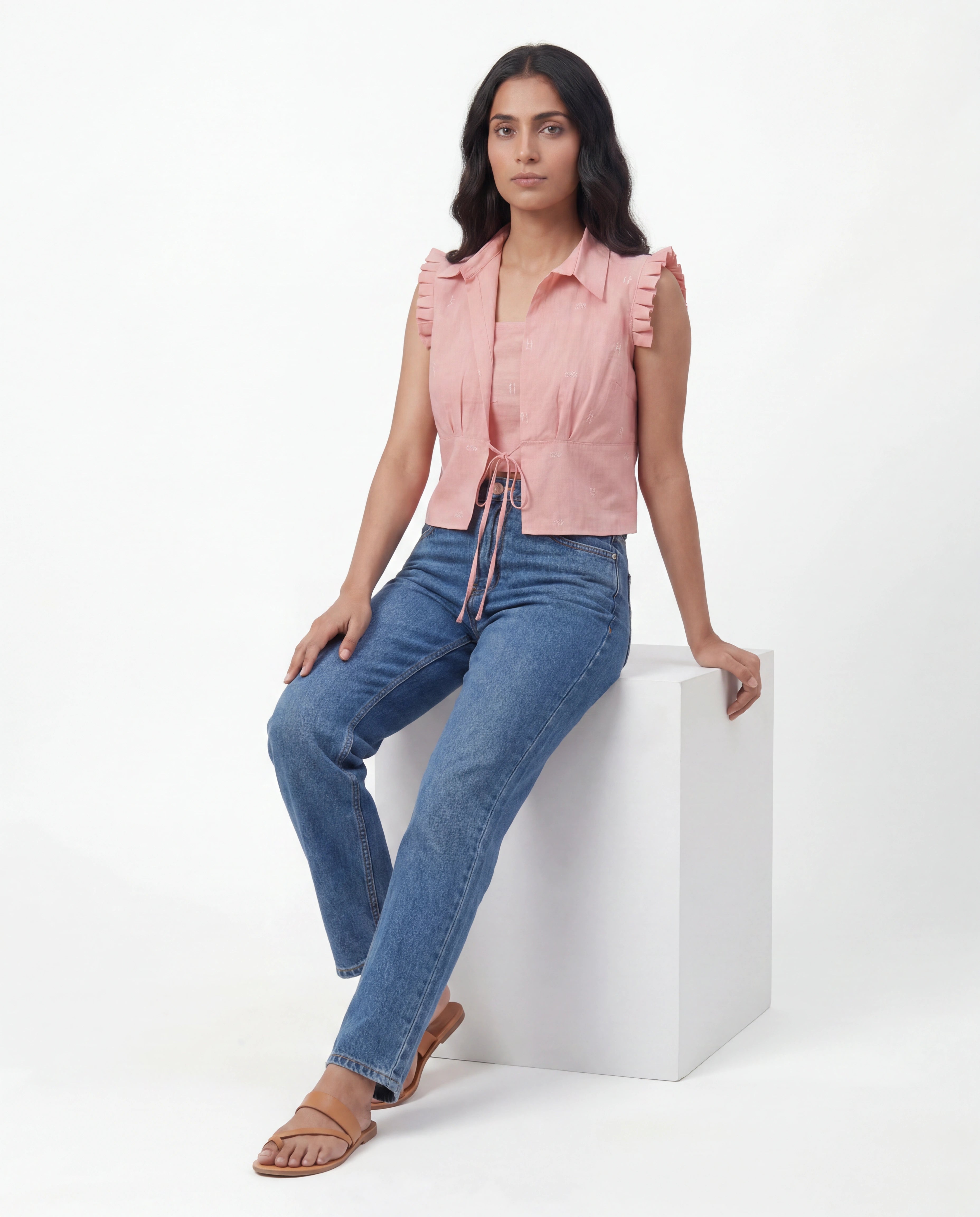 Rosé Veil Two-Piece Top Set