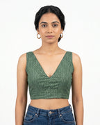 Olive Echo Bow Back Duality Wear Top