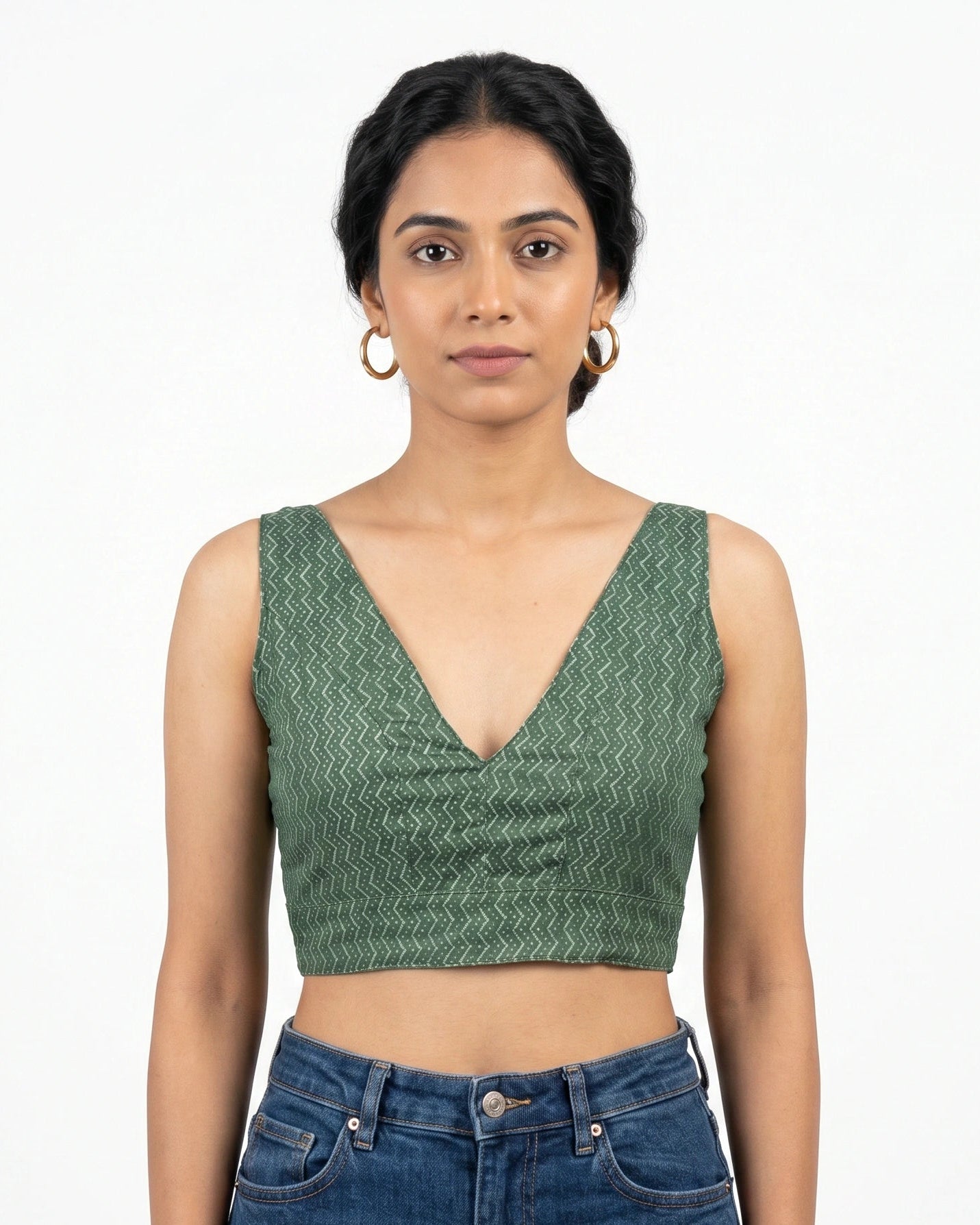 Olive Echo Bow Back Duality Wear Top
