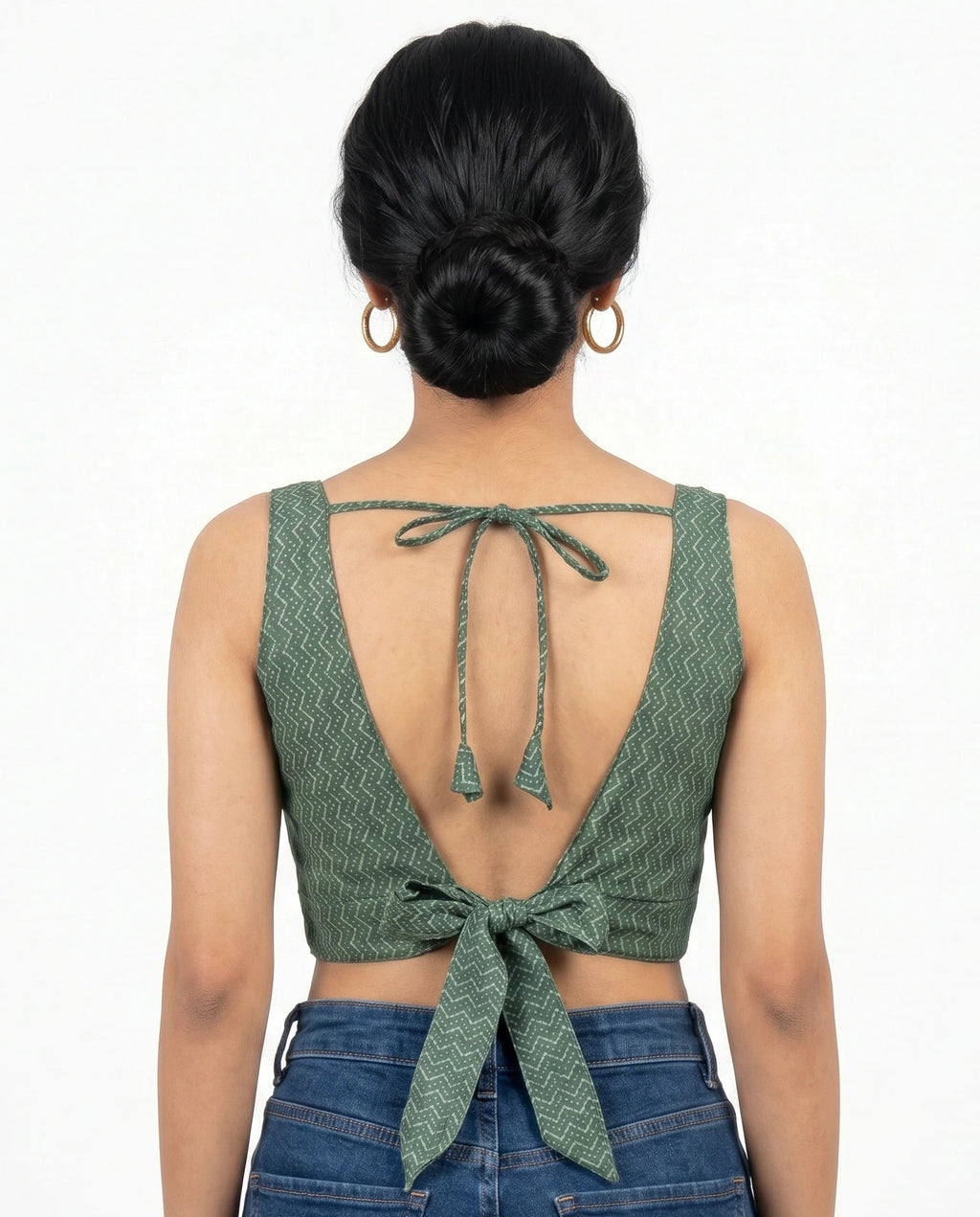 Olive Echo Bow Back Duality Wear Top