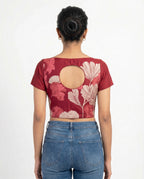 Scarlet Whisper Button-Up Blouse