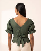Emerald Check Celebration Bow Duality Wear Top