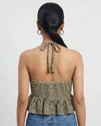 Olive Lace Grace Peplum Duality Wear Top