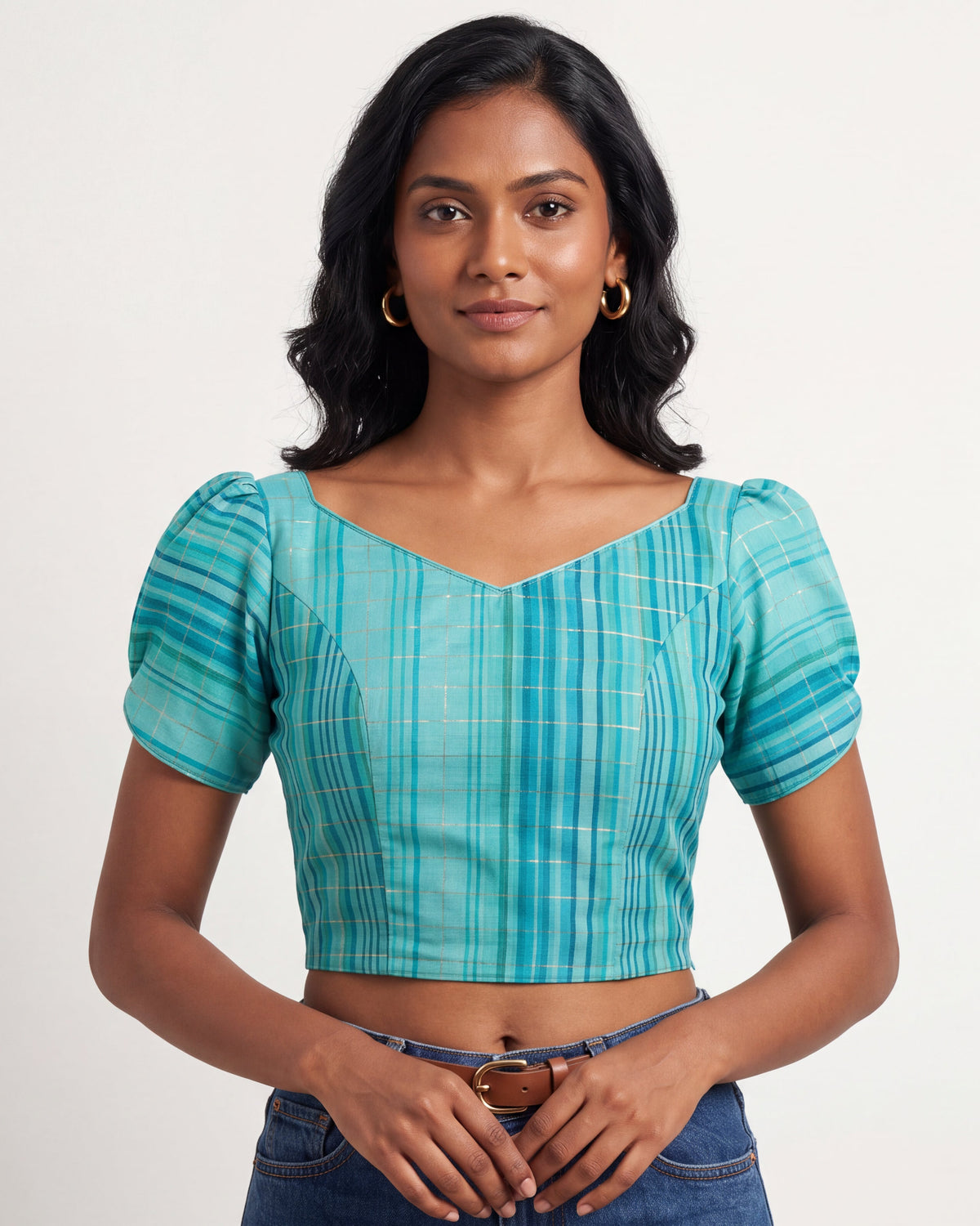 Aqua Festive Lace-Up Duality Wear Top