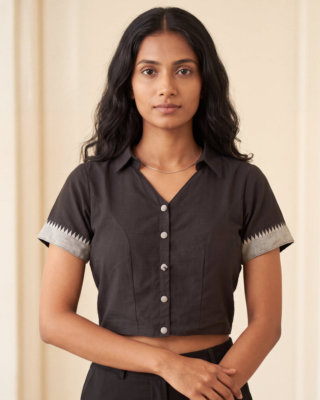 Dark knight Button-Up Blouse
