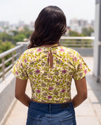 Purple Garden Duality Button-up Blouse Top