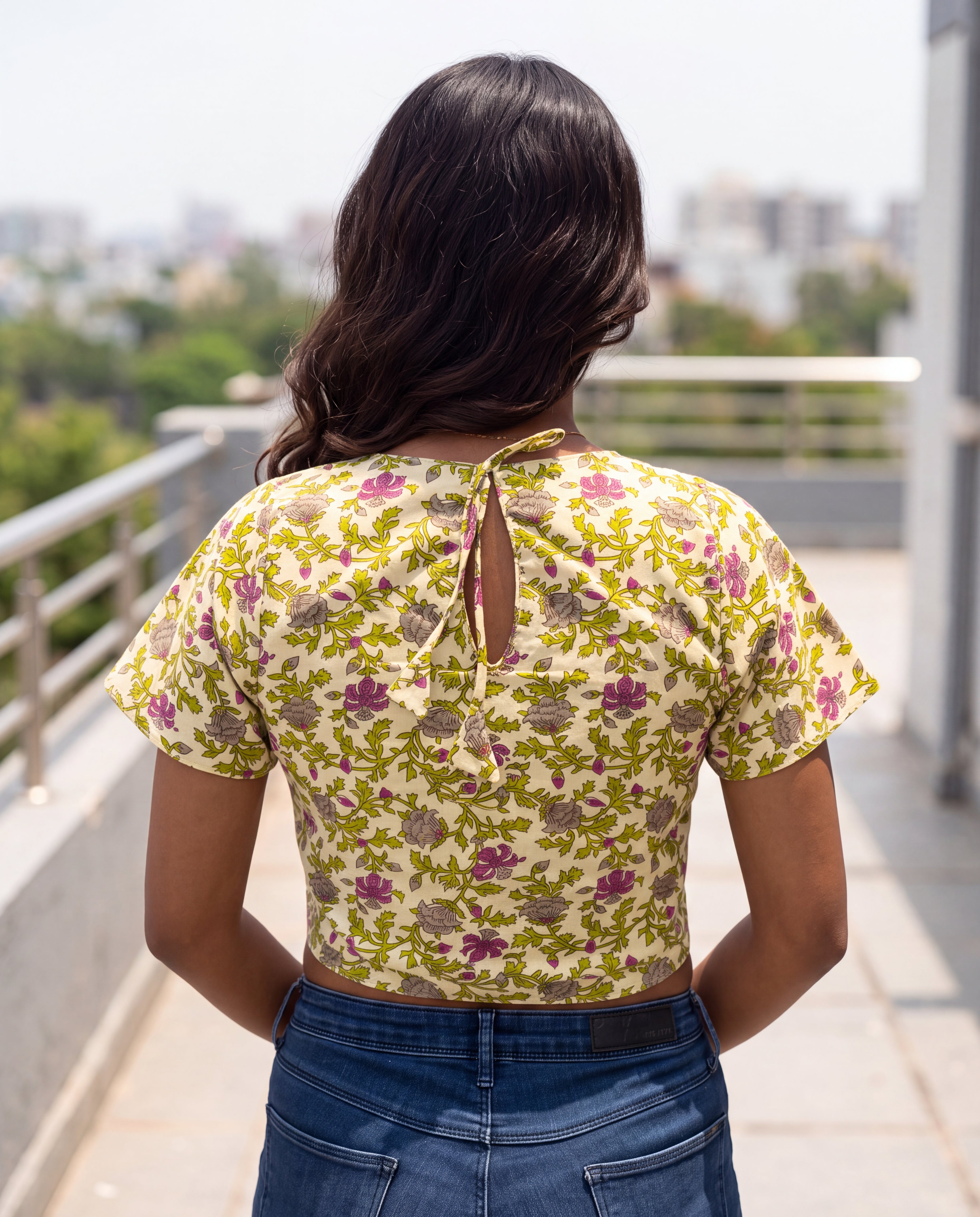 Purple Garden Duality Button-up Blouse Top
