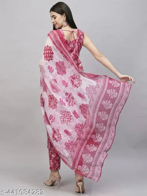 3 Pc Sleeveless Long Kurti Co-ord Set